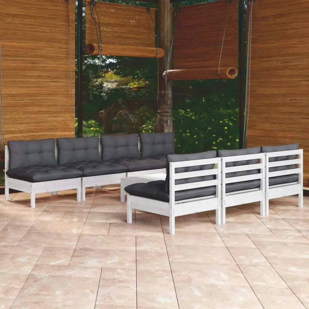 8 Piece Garden Lounge Set with Anthracite Cushions Pinewood 3096137