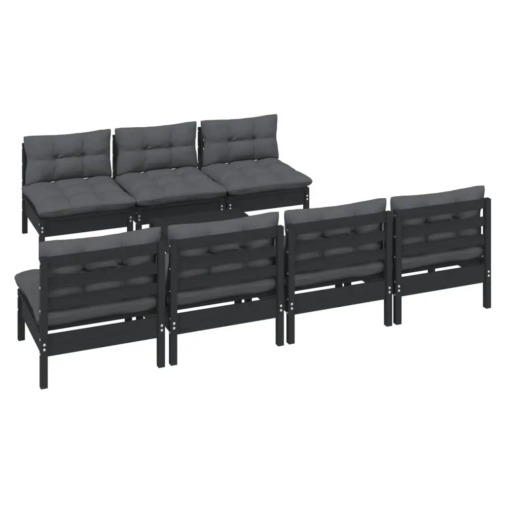 8 Piece Garden Lounge Set with Anthracite Cushions Pinewood 3096140