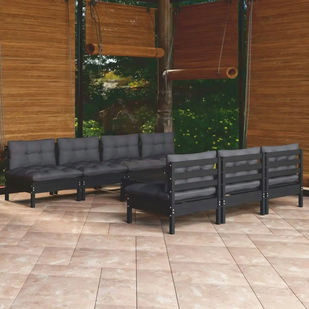 8 Piece Garden Lounge Set with Anthracite Cushions Pinewood 3096140