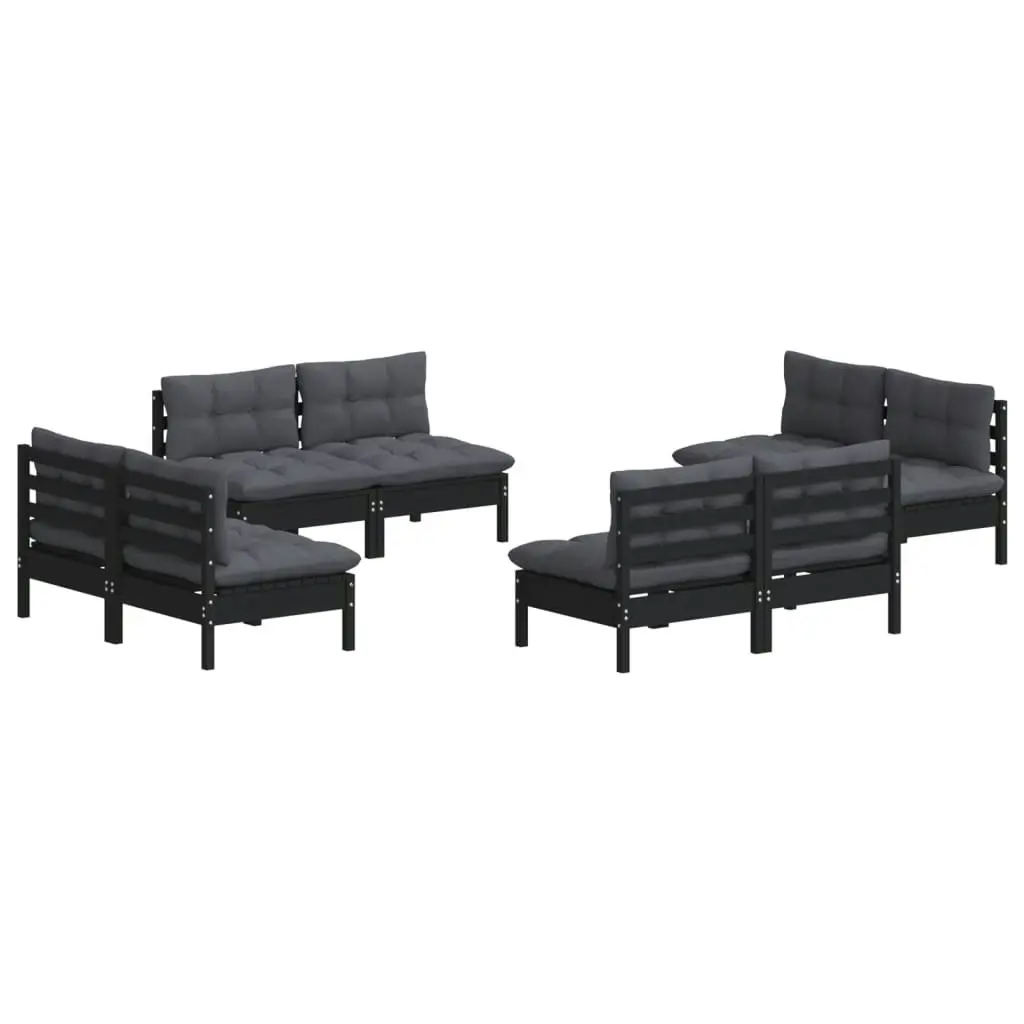 8 Piece Garden Lounge Set with Anthracite Cushions Pinewood 3096044