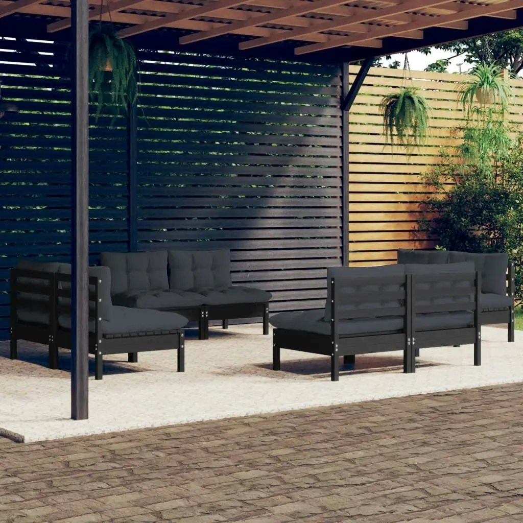 8 Piece Garden Lounge Set with Anthracite Cushions Pinewood 3096044