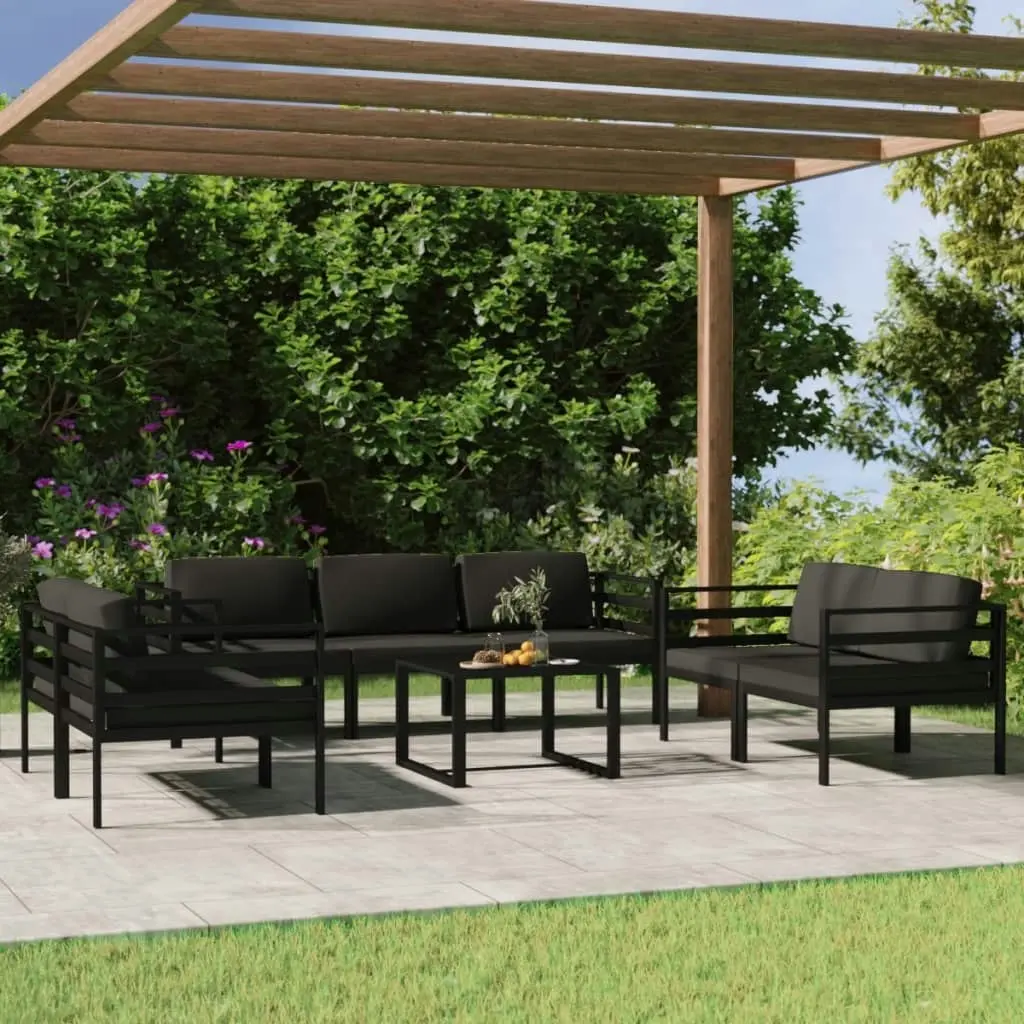 8 Piece Garden Lounge Set with Cushions Aluminium Anthracite 3107797