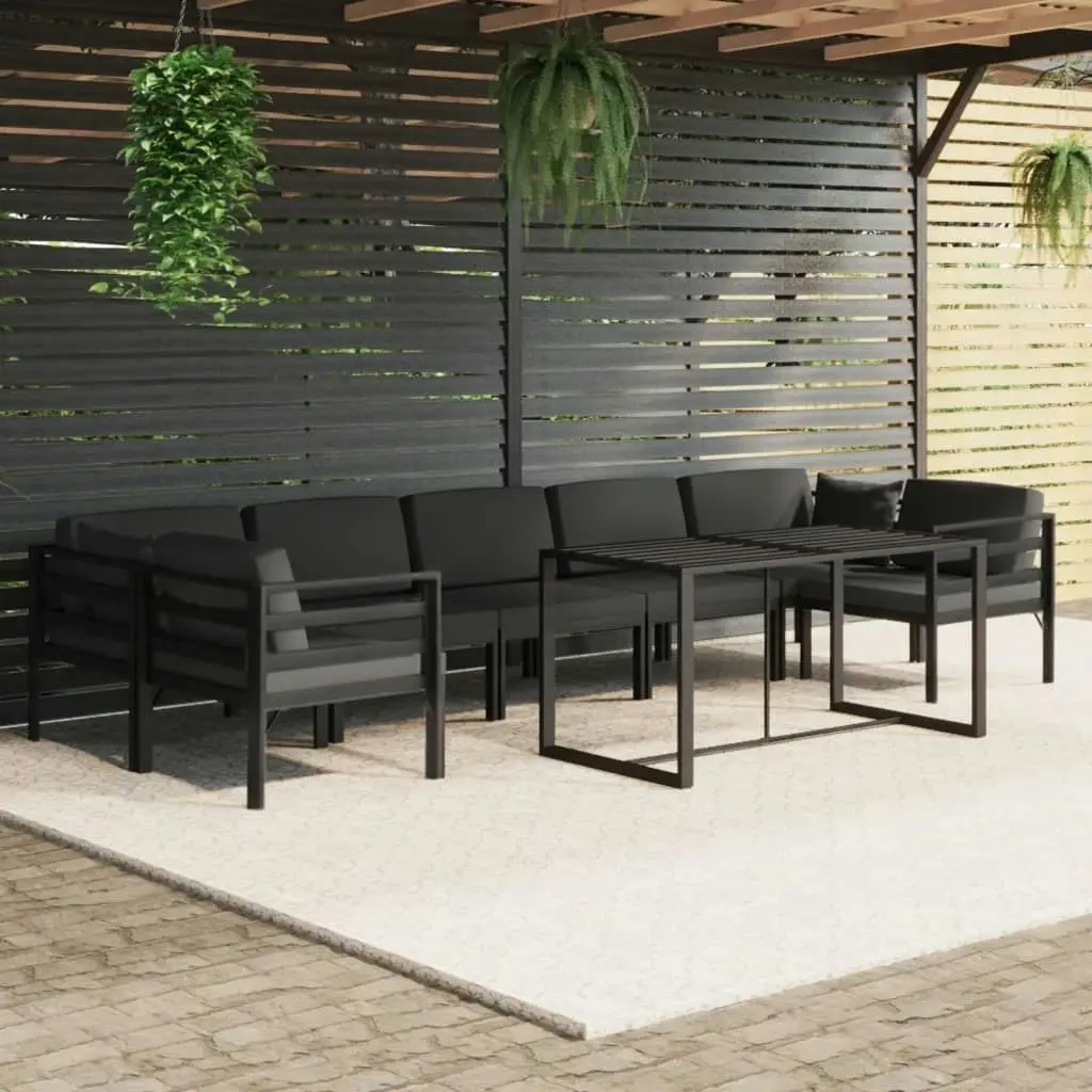 8 Piece Garden Lounge Set with Cushions Aluminium Anthracite 3115926