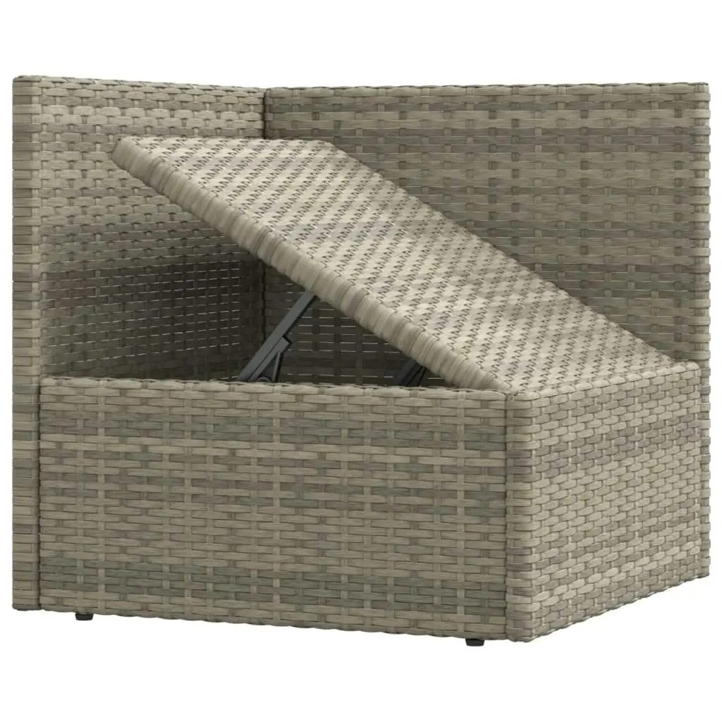 8 Piece Garden Lounge Set with Cushions Grey Poly Rattan 3187237