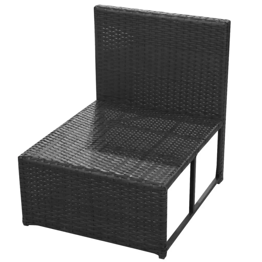 8 Piece Garden Lounge Set with Cushions Poly Rattan Black 42897