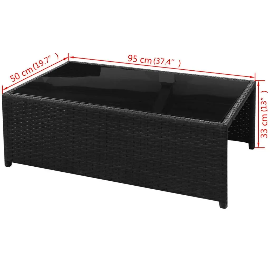 8 Piece Garden Lounge Set with Cushions Poly Rattan Black 42897