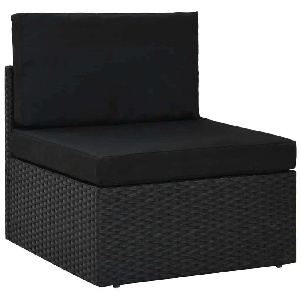 8 Piece Garden Lounge Set Poly Rattan Black 3054579