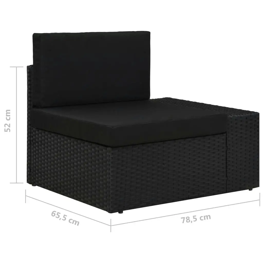 8 Piece Garden Lounge Set Poly Rattan Black 3054579