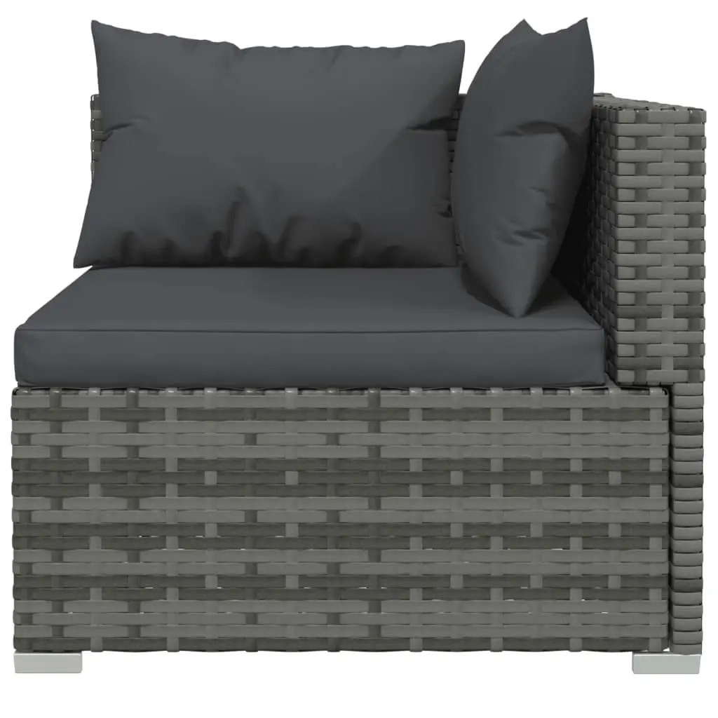 8 Piece Garden Lounge Set with Cushions Poly Rattan Grey 3102253