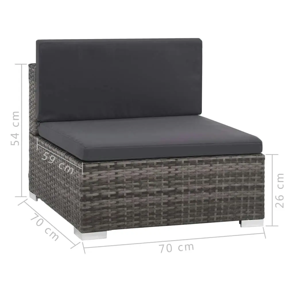 8 Piece Garden Lounge Set with Cushions Poly Rattan Grey 44424