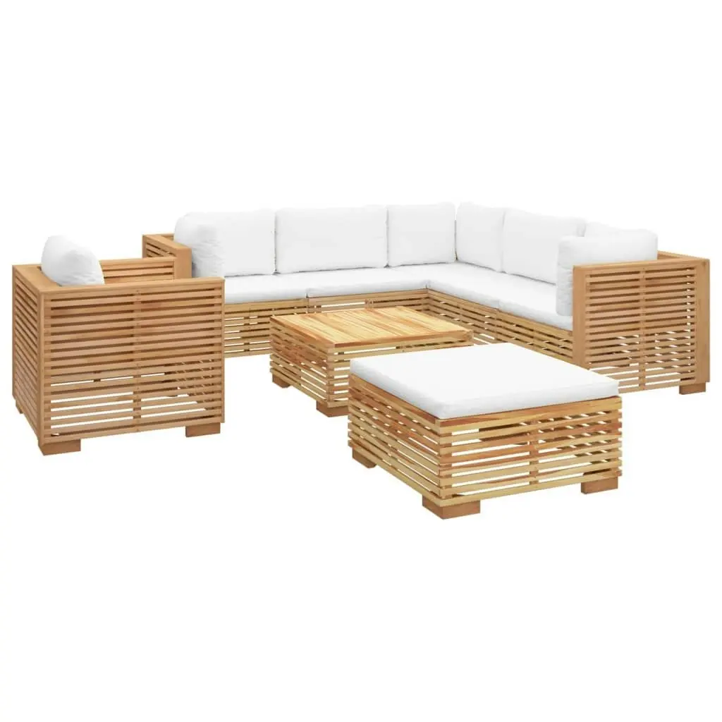 8 Piece Garden Lounge Set with Cushions Solid Teak Wood 3100877