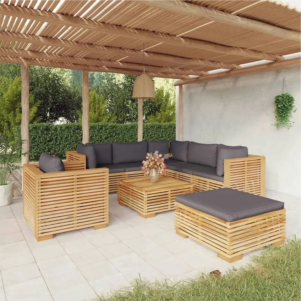 8 Piece Garden Lounge Set with Cushions Solid Teak Wood 3100878