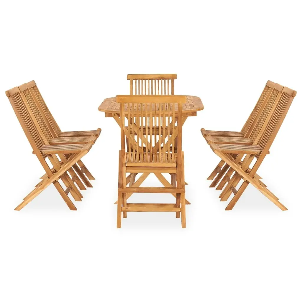 9 Piece Folding Outdoor Dining Set Solid Wood Teak 3059969