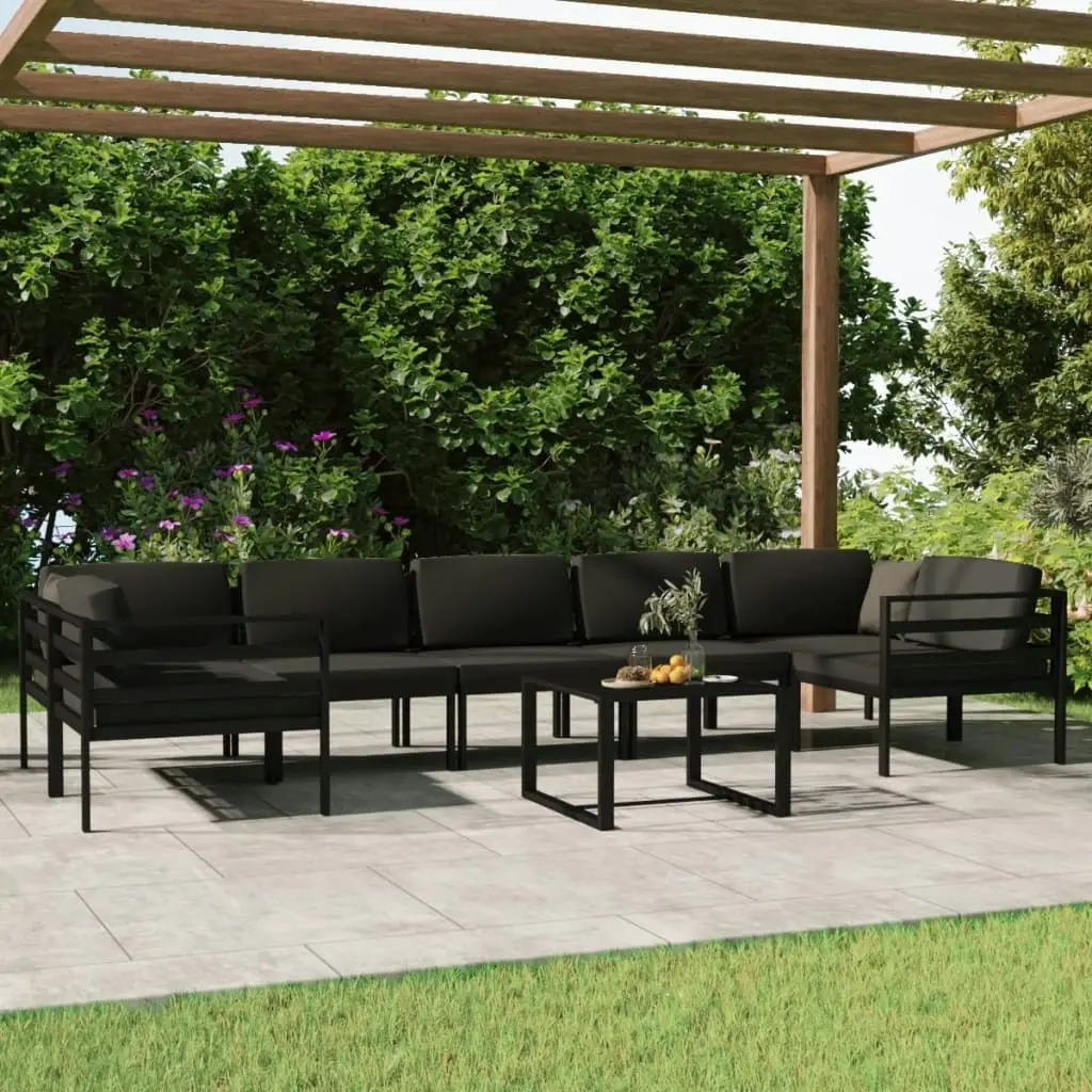 8 Piece Garden Lounge Set with Cushions Aluminium Anthracite 3107812