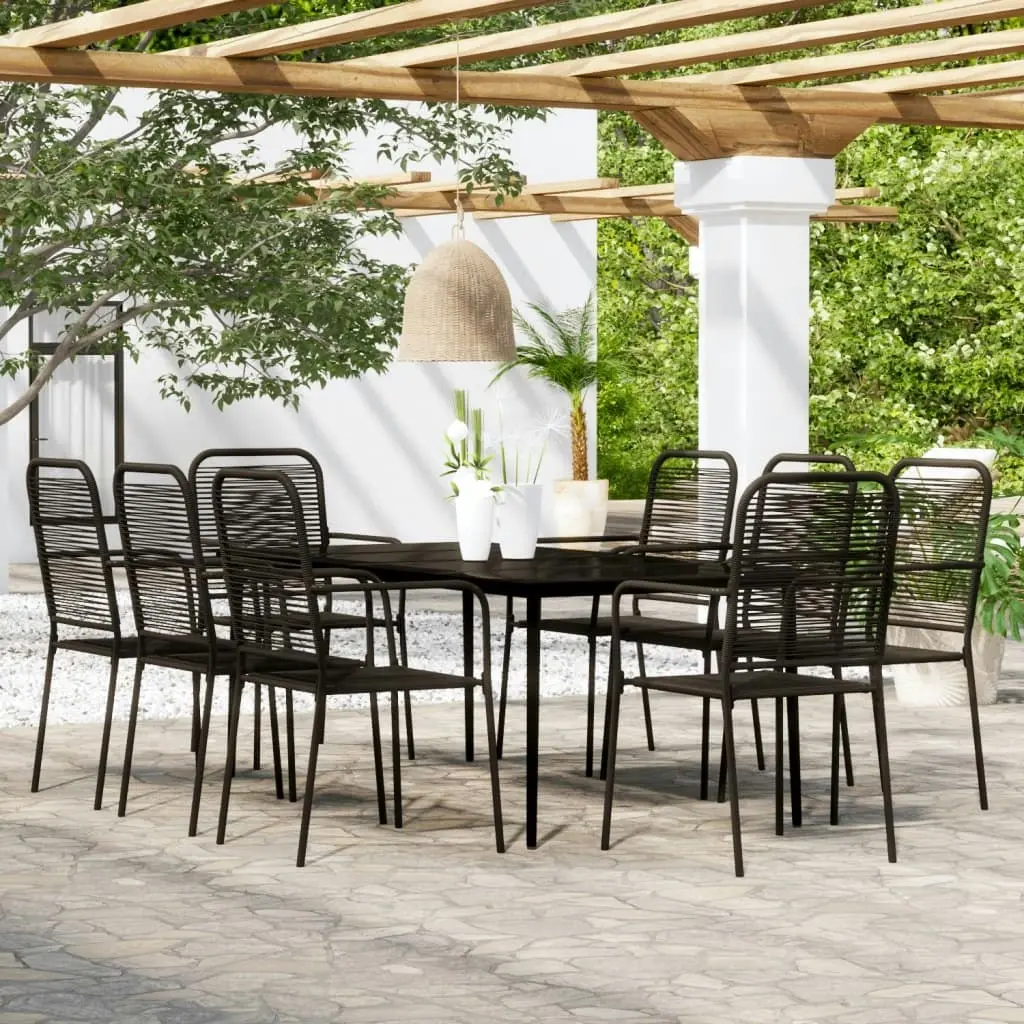 9 Piece Garden Dining Set Black 3099148