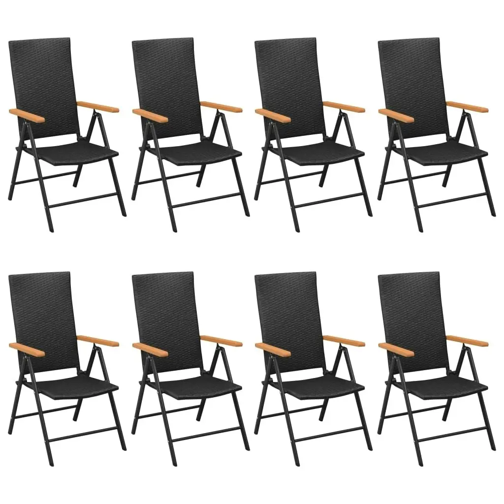 9 Piece Garden Dining Set Black and Brown 3060075