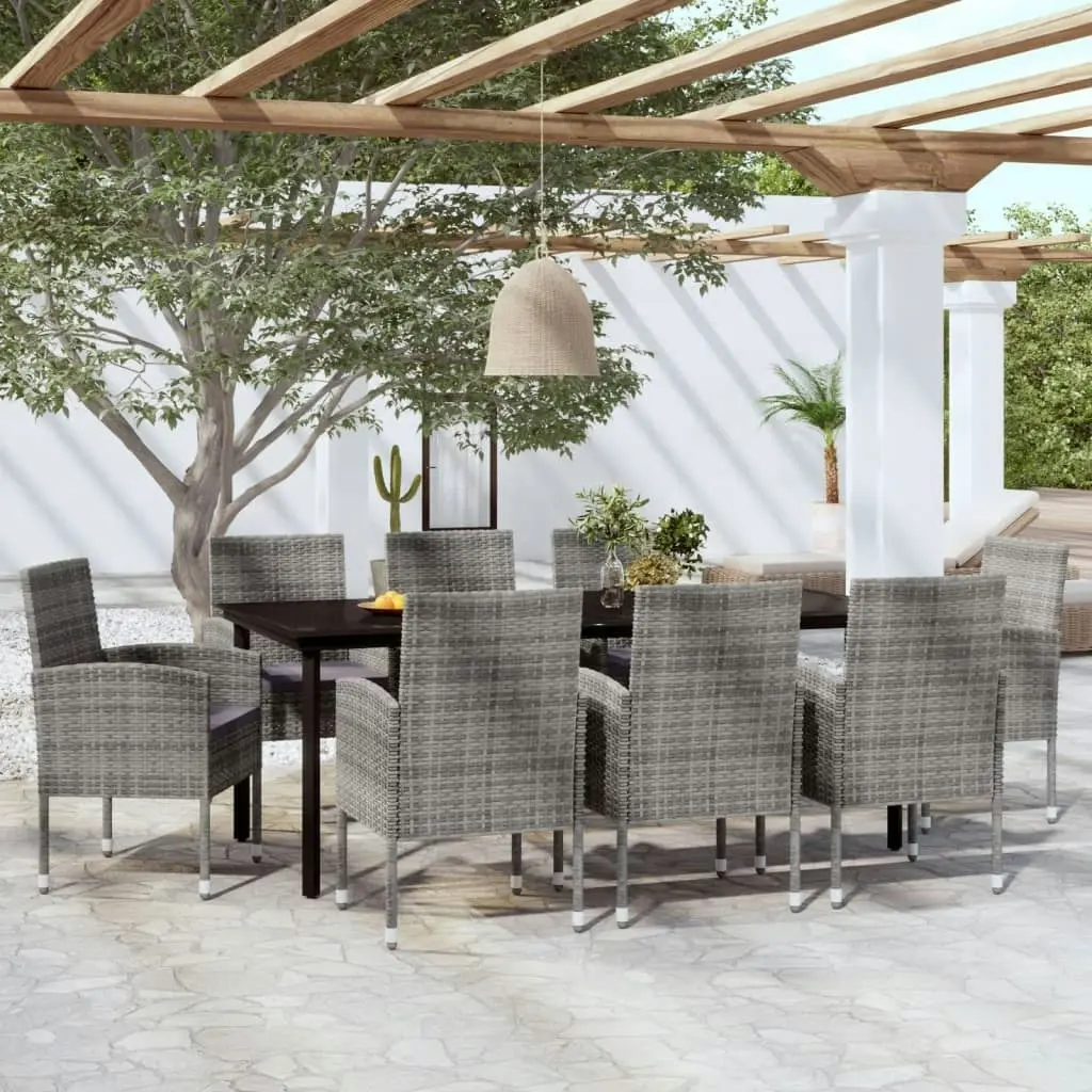 9 Piece Garden Dining Set Anthracite 3099612