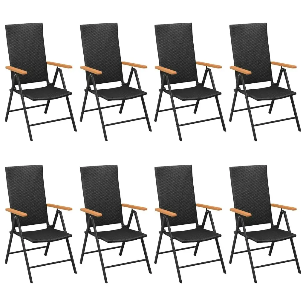 9 Piece Garden Dining Set Black and Brown 3060087