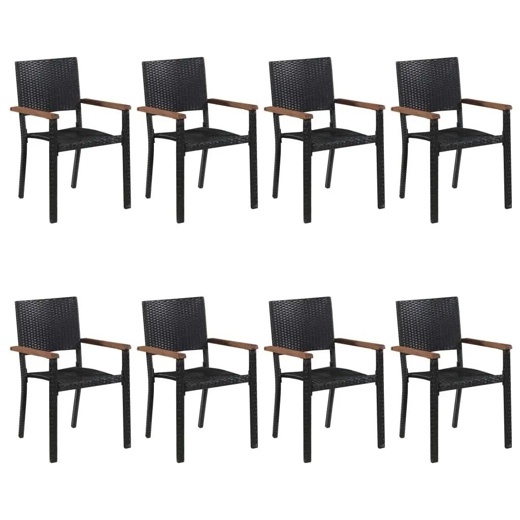 9 Piece Garden Dining Set Black 3067902