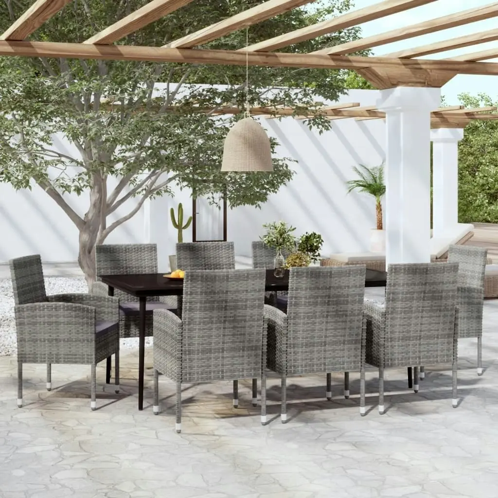 9 Piece Garden Dining Set Anthracite 3099630