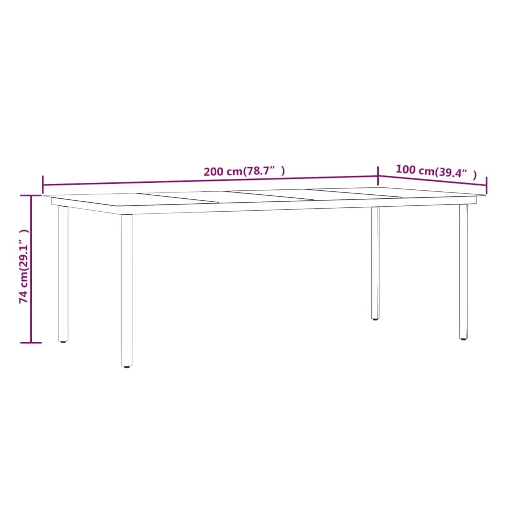 9 Piece Garden Dining Set Black 3099382