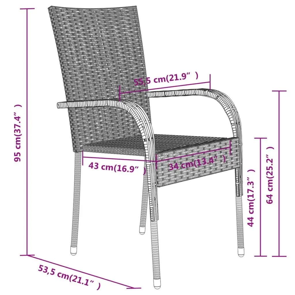 9 Piece Garden Dining Set Black 3099382