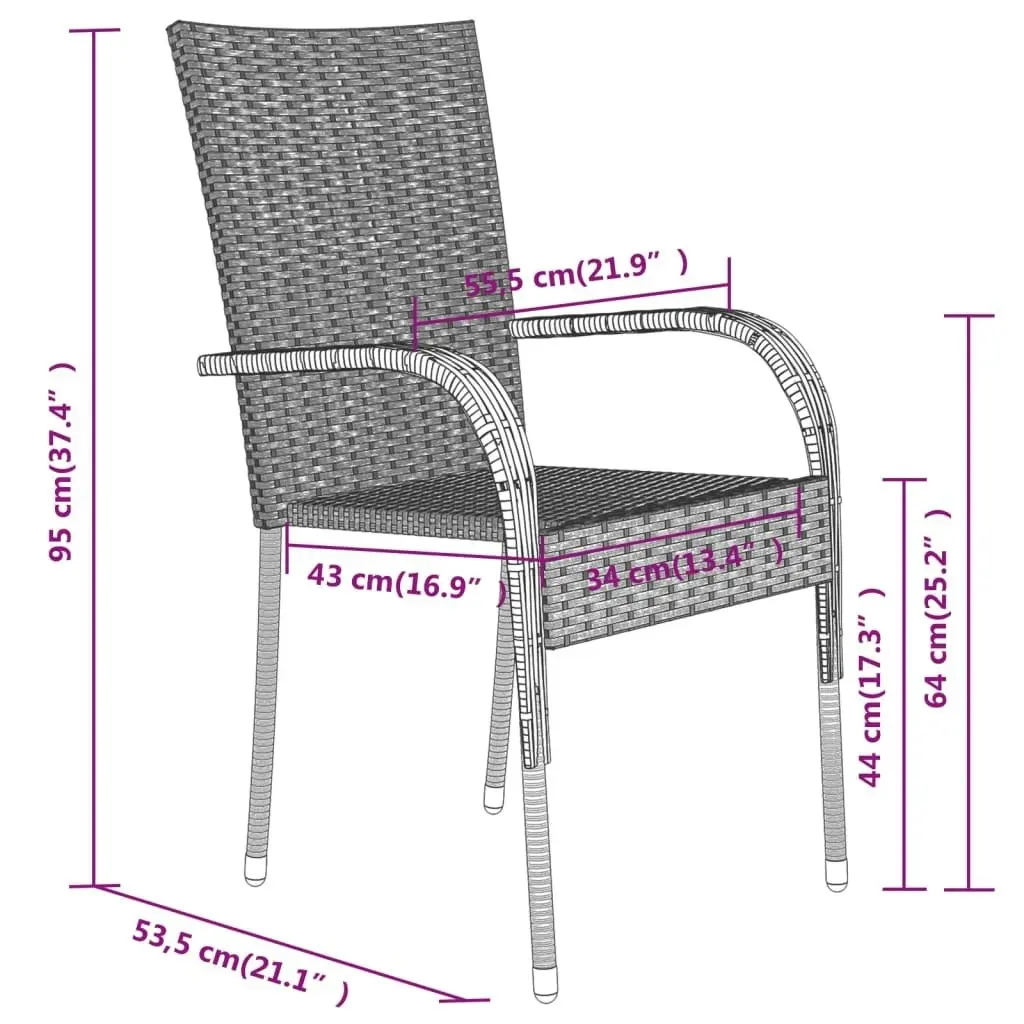 9 Piece Garden Dining Set Brown and Black 3099406