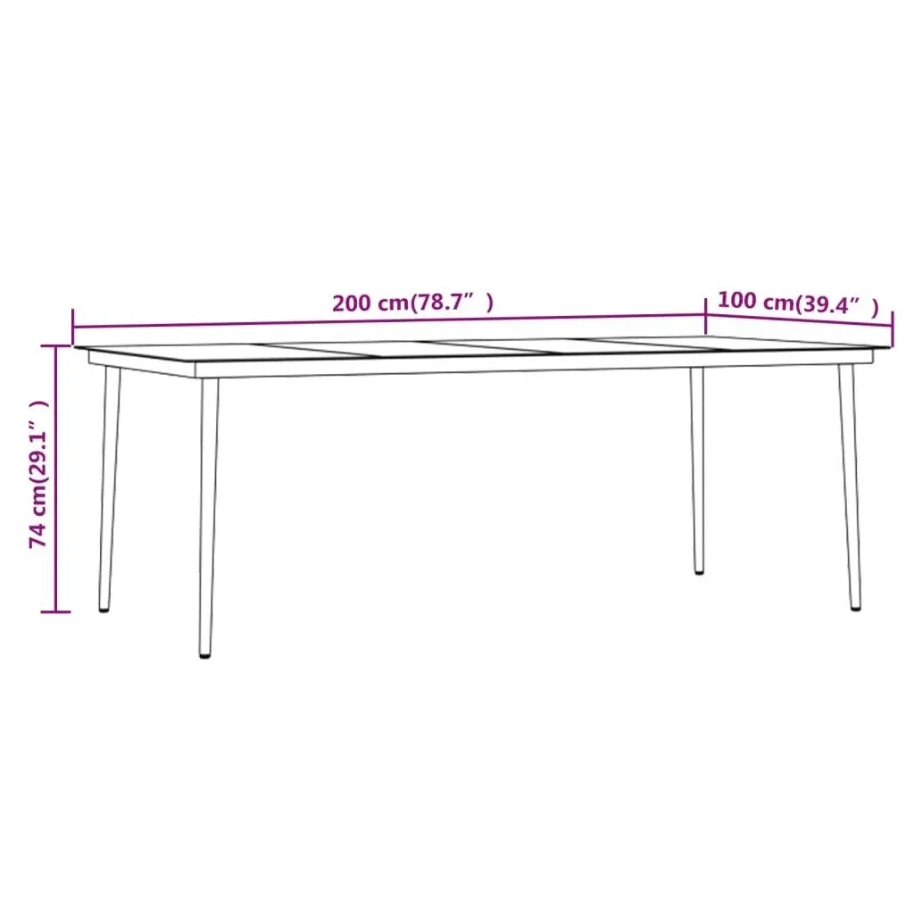 9 Piece Garden Dining Set Brown and Black 3099406