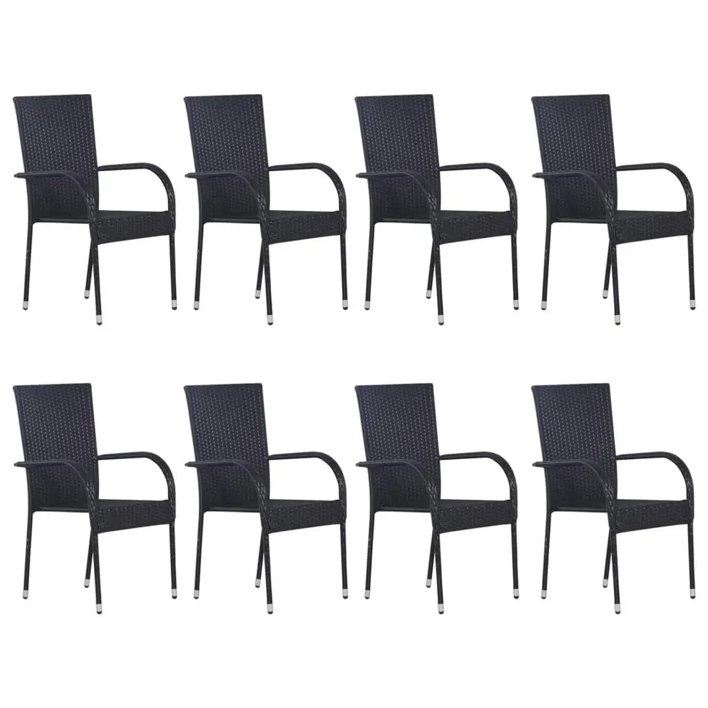 9 Piece Garden Dining Set Black 3067881