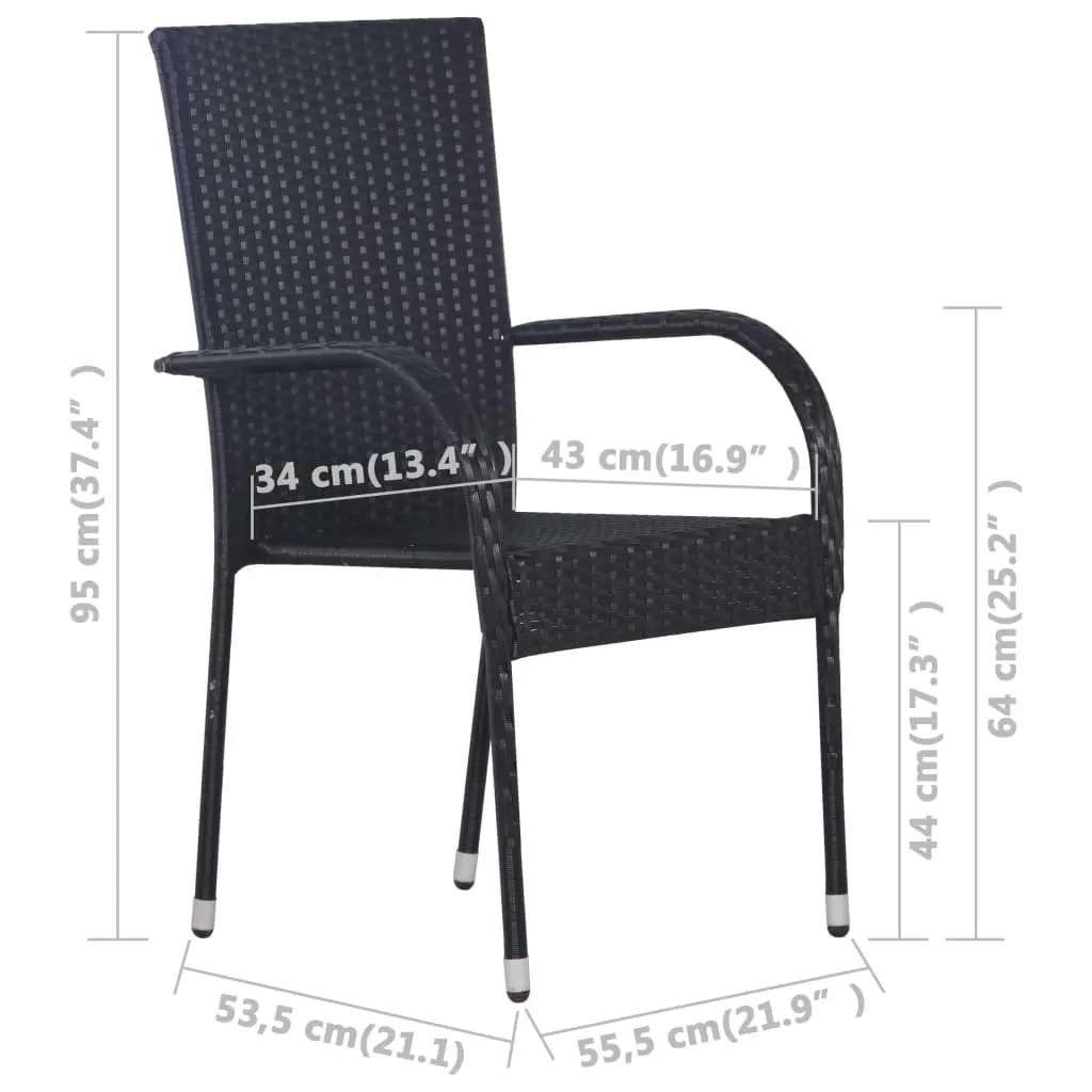 9 Piece Garden Dining Set Black 3067881