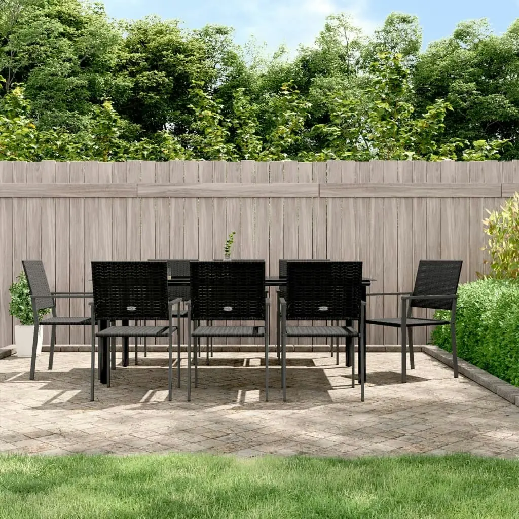 9 Piece Garden Dining Set Poly Rattan and Steel 3187032