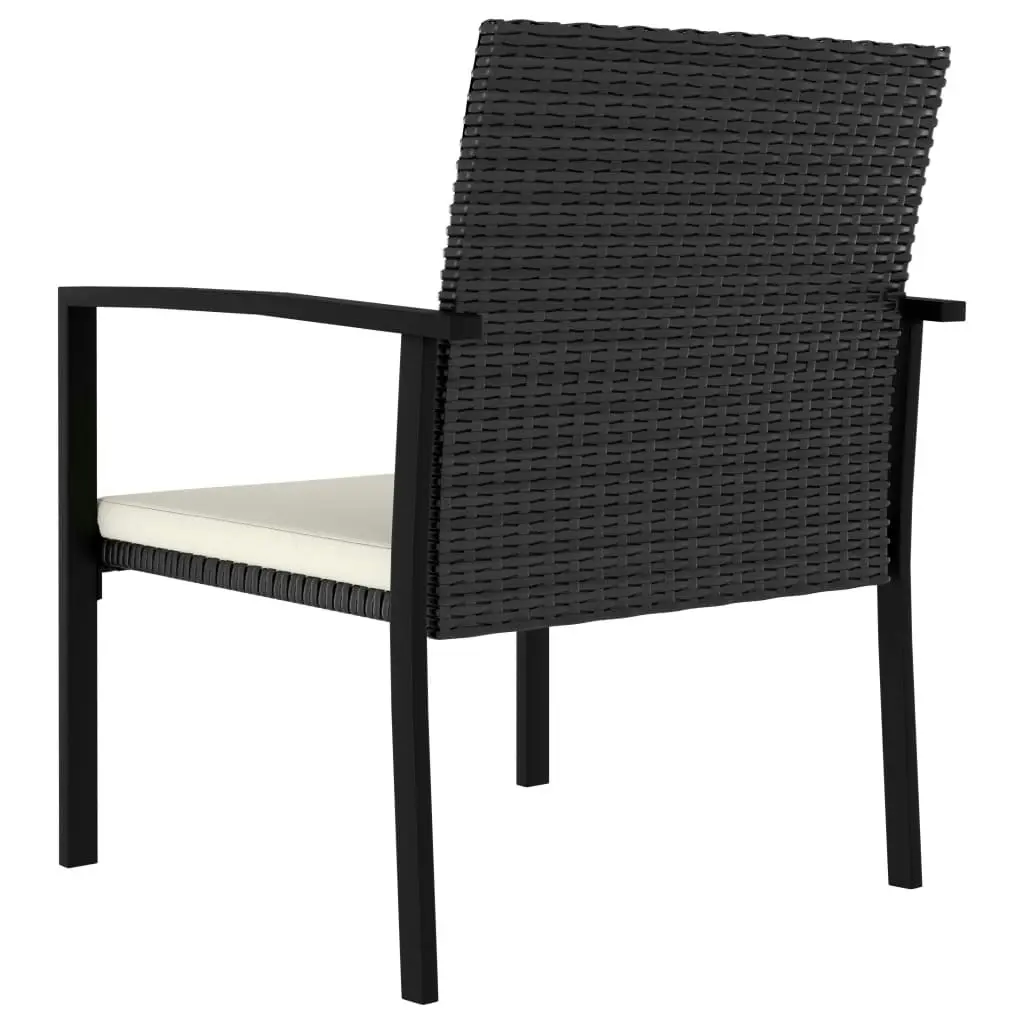 9 Piece Garden Dining Set Poly Rattan Black 3065710