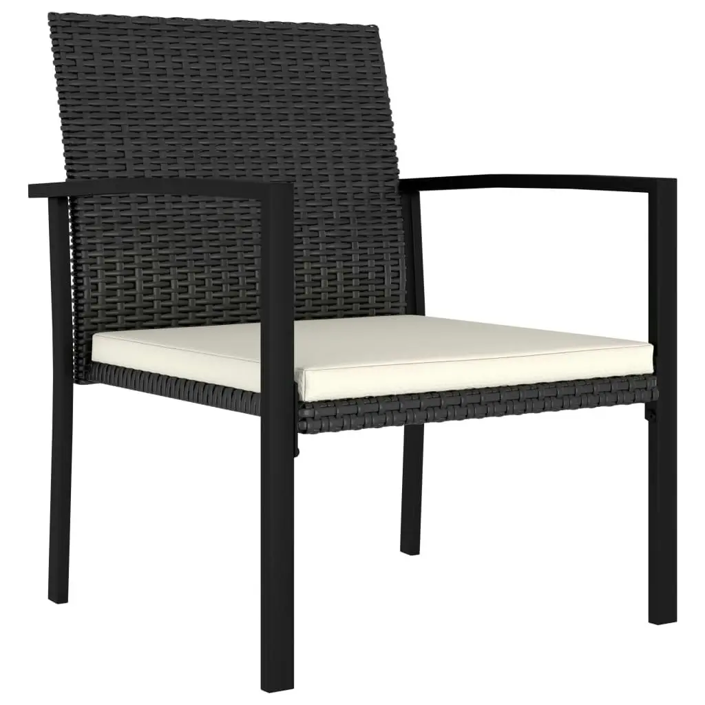 9 Piece Garden Dining Set Poly Rattan Black 3065710