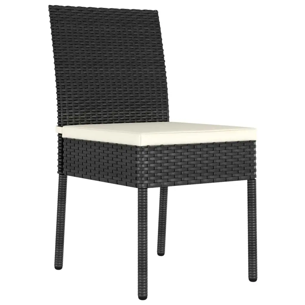 9 Piece Garden Dining Set Poly Rattan Black 3065698