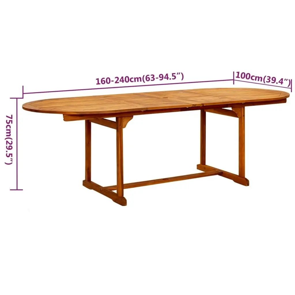 9 Piece Garden Dining Set Solid Wood Acacia 3079640