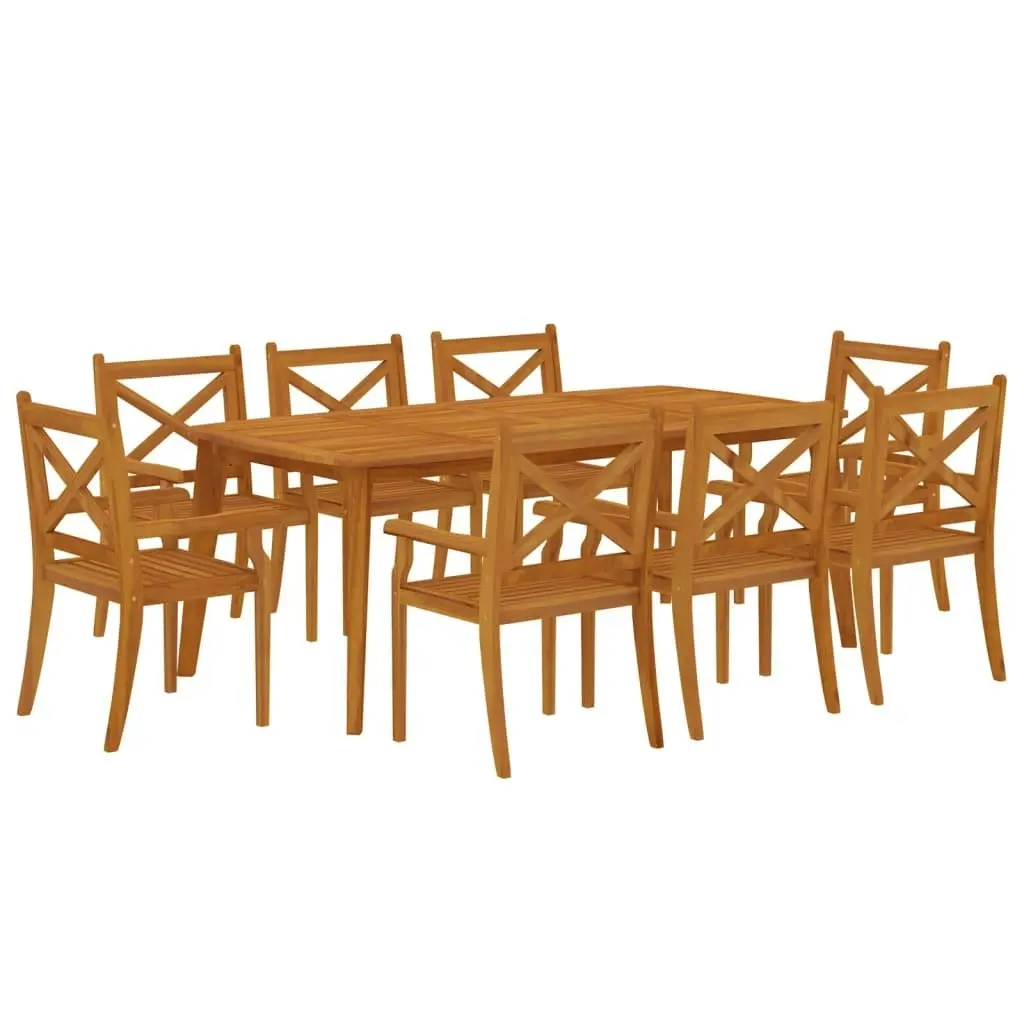 9 Piece Garden Dining Set Solid Wood Acacia 3058006