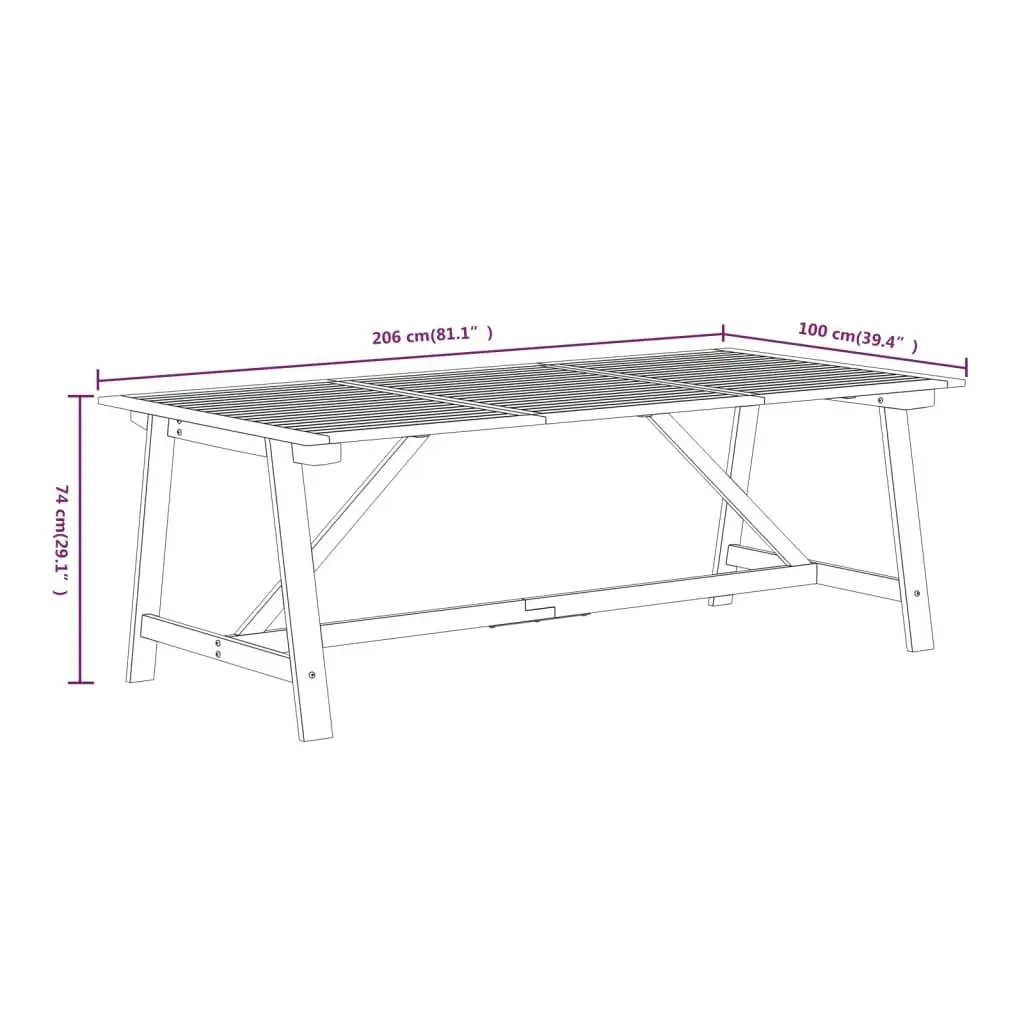 9 Piece Garden Dining Set Solid Wood Acacia 3087127