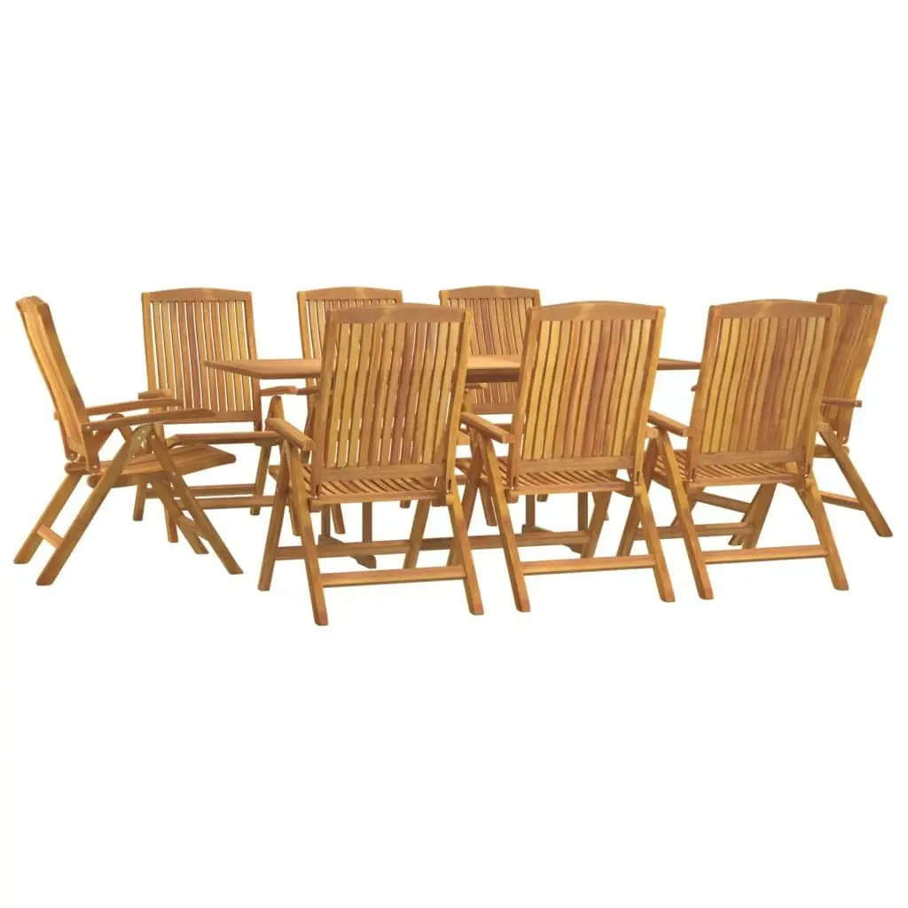 9 Piece Garden Dining Set Solid Wood Teak 3154922