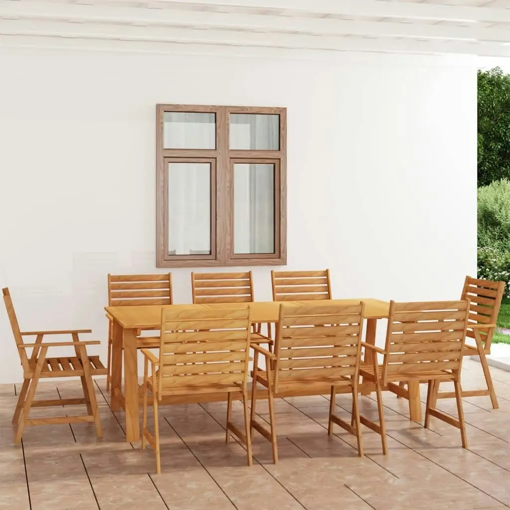 9 Piece Garden Dining Set Solid Acacia Wood 3057847