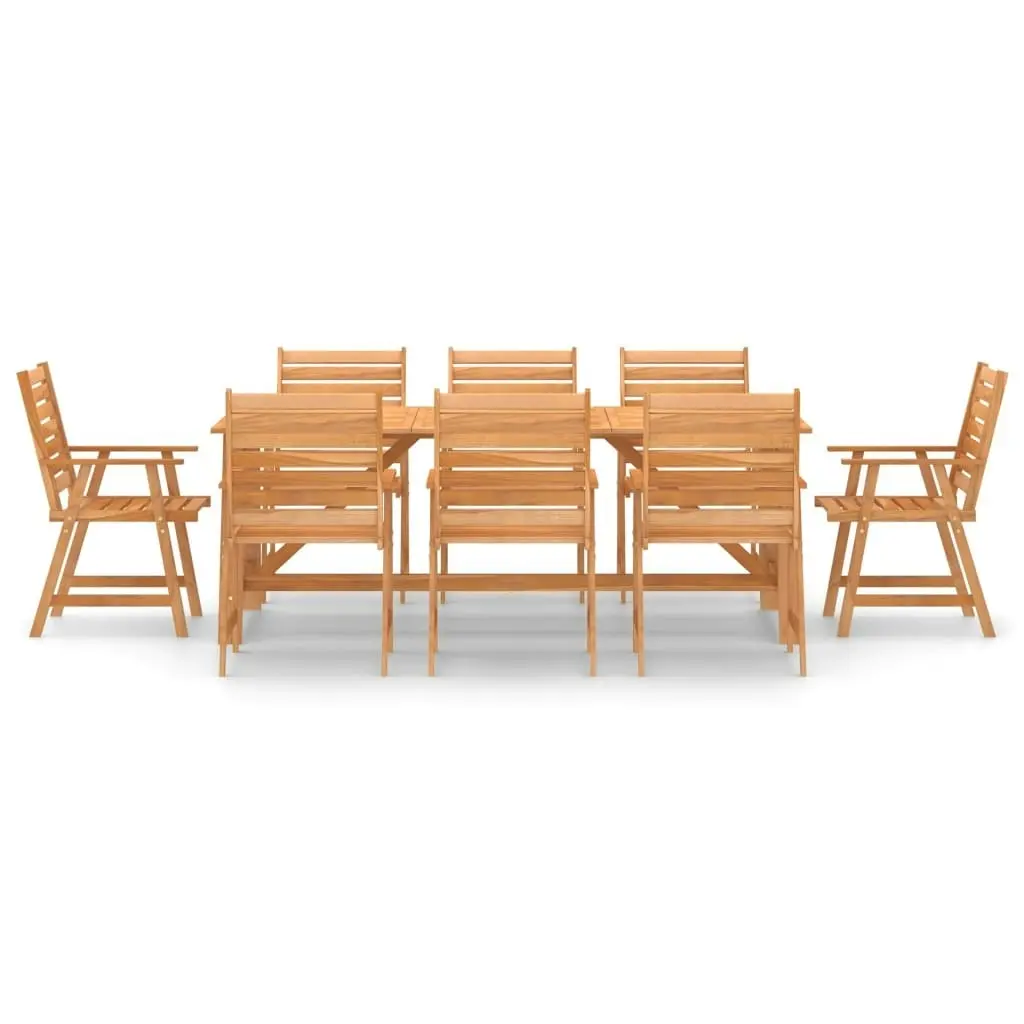 9 Piece Garden Dining Set Solid Acacia Wood 3057847