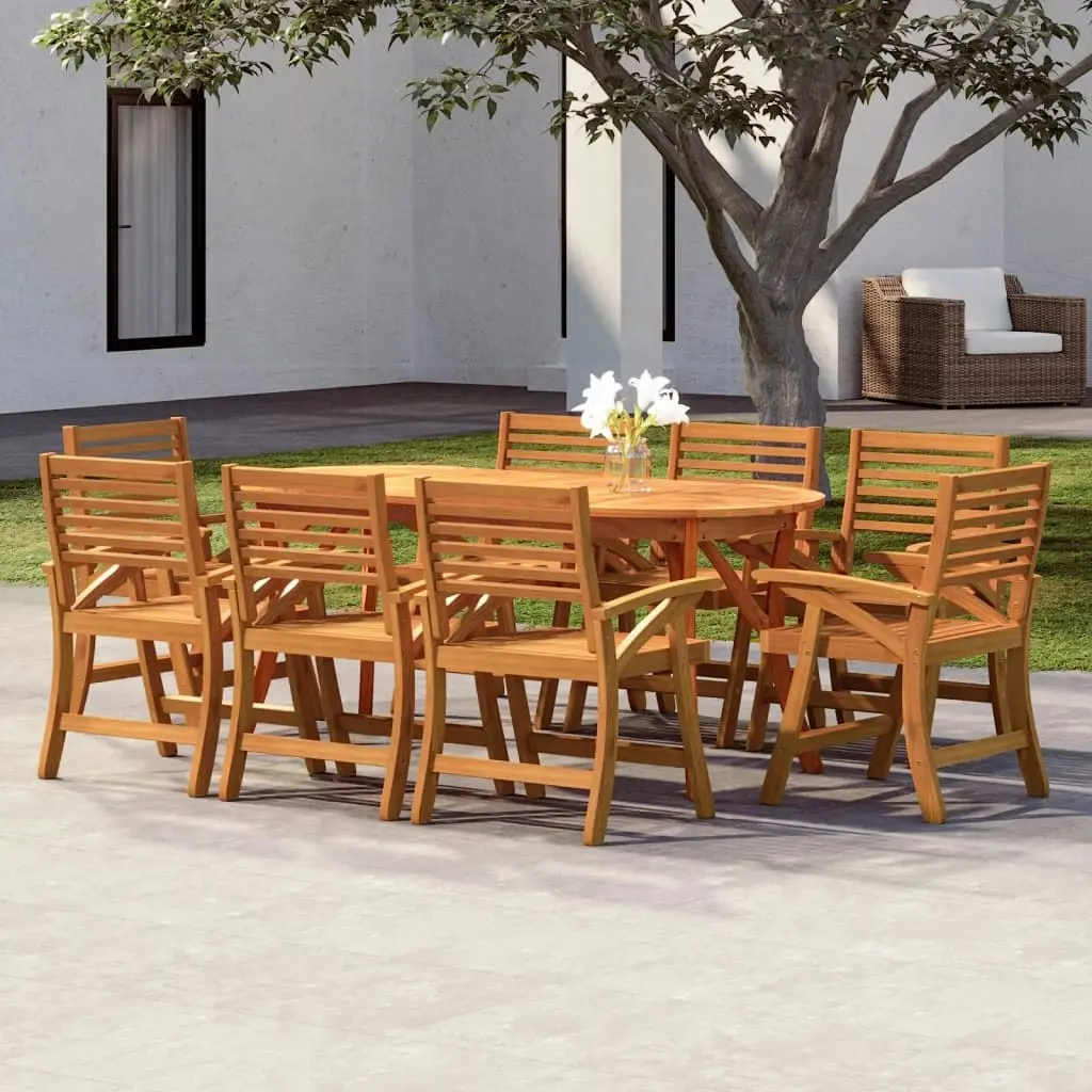 9 Piece Garden Dining Set Solid Wood Acacia 3155465