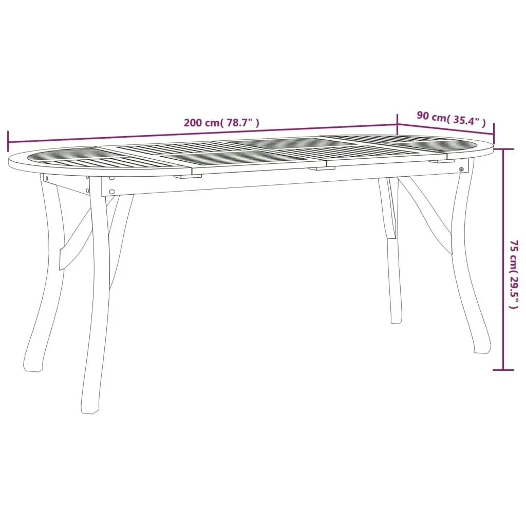 9 Piece Garden Dining Set Solid Wood Acacia 3155465