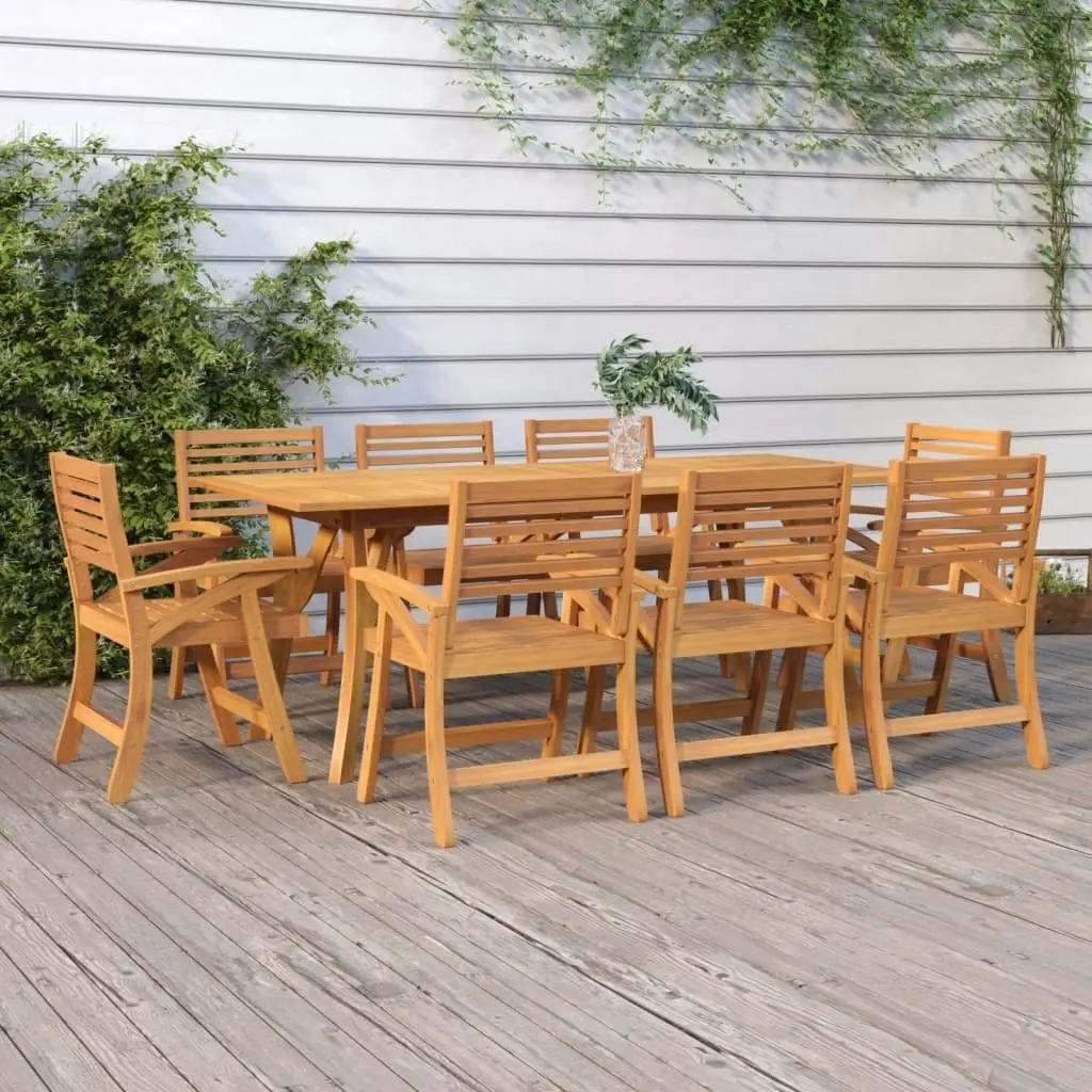 9 Piece Garden Dining Set Solid Wood Acacia 3155467