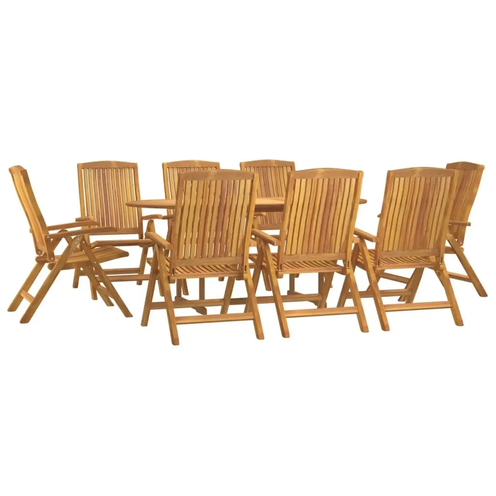 9 Piece Garden Dining Set Solid Wood Teak 3154920