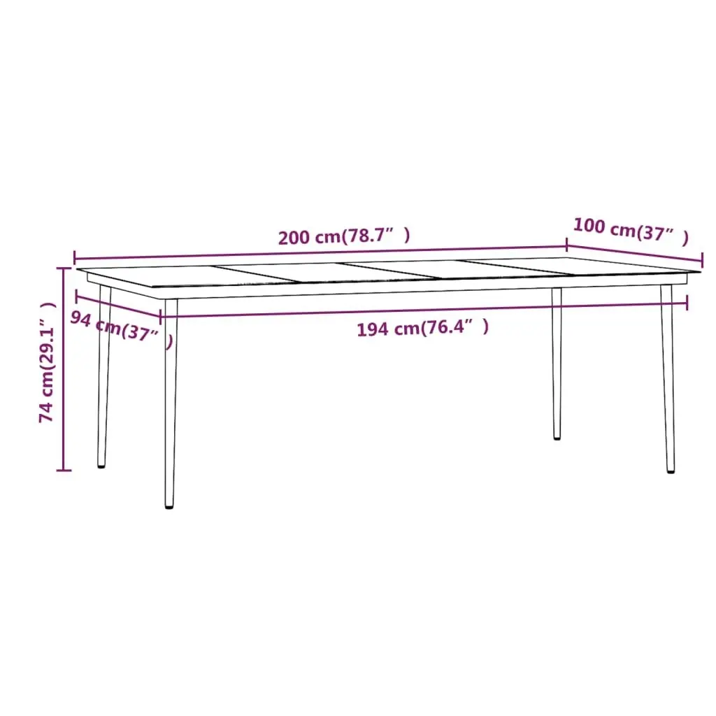 9 Piece Garden Dining Set with Cushions Beige and Black 3099328