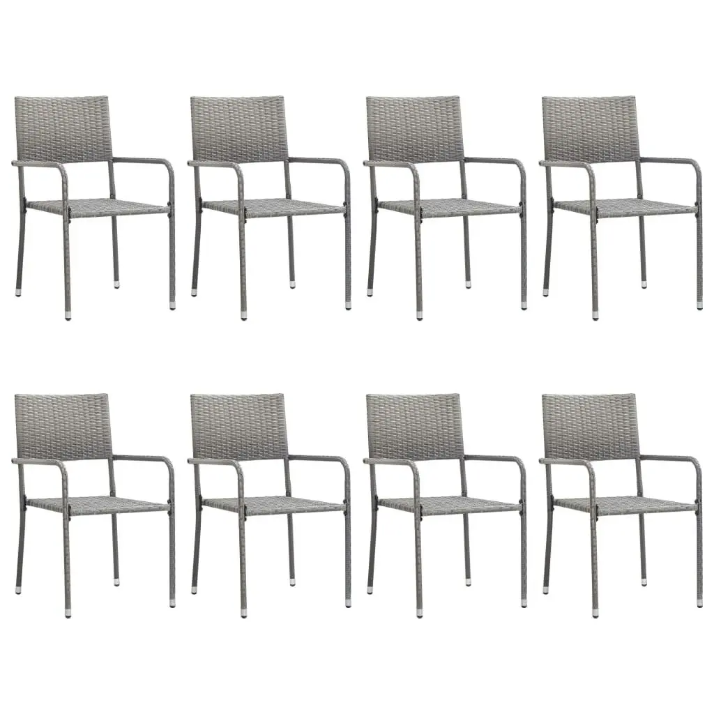 9 Piece Garden Dining Set Poly Rattan Anthracite & Grey 3059451