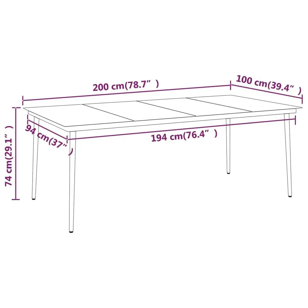 9 Piece Garden Dining Set with Cushions Grey 3099502