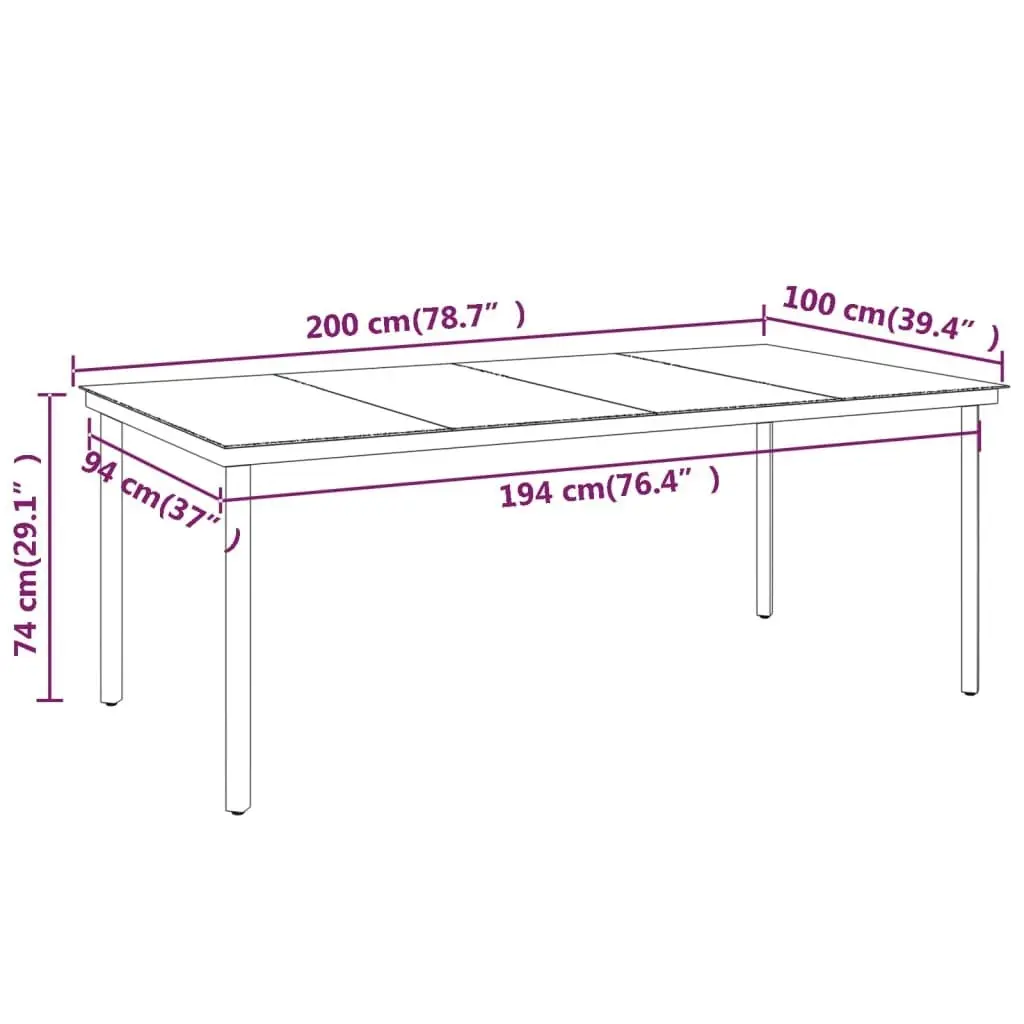 9 Piece Garden Dining Set with Cushions Grey 3099498