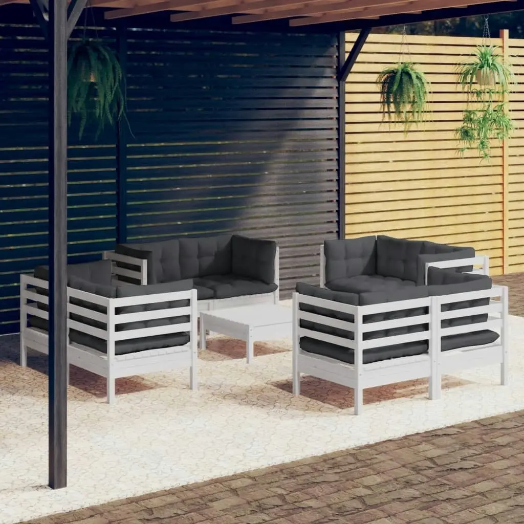 9 Piece Garden Lounge Set with Anthracite Cushions Pinewood 3096065