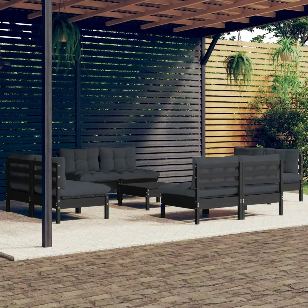 9 Piece Garden Lounge Set with Anthracite Cushions Pinewood 3096050